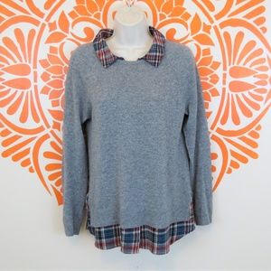 Joie Sweaters - Joie Gray Cashmere Plaid Shirt Sweater Combo XS Joie Sweaters - Joie Gray Cashmere Plaid Shirt Sweater Combo XS